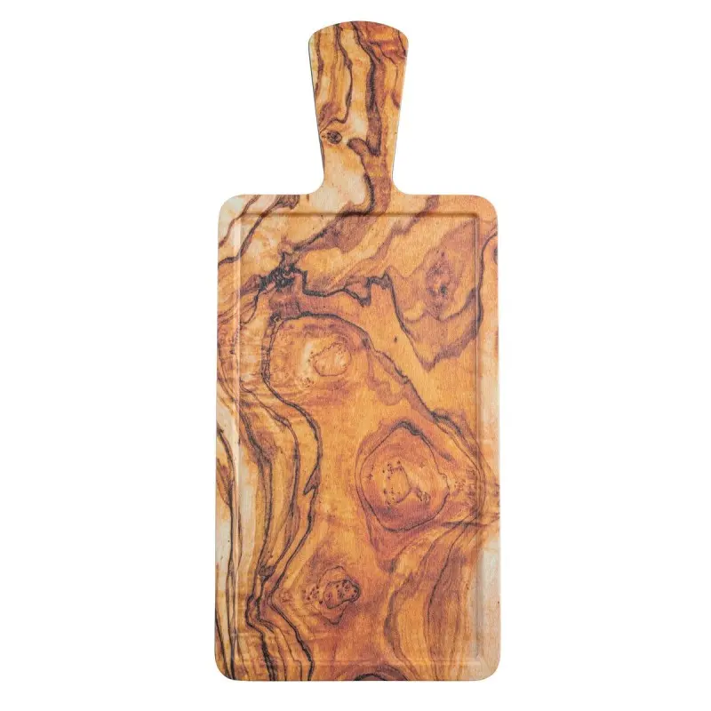 Tablecraft Rectangular Serving Paddle Olive Wood Decal 16.5"x7"x.625" - Melamine (Decaled) (4.5" Handle)
