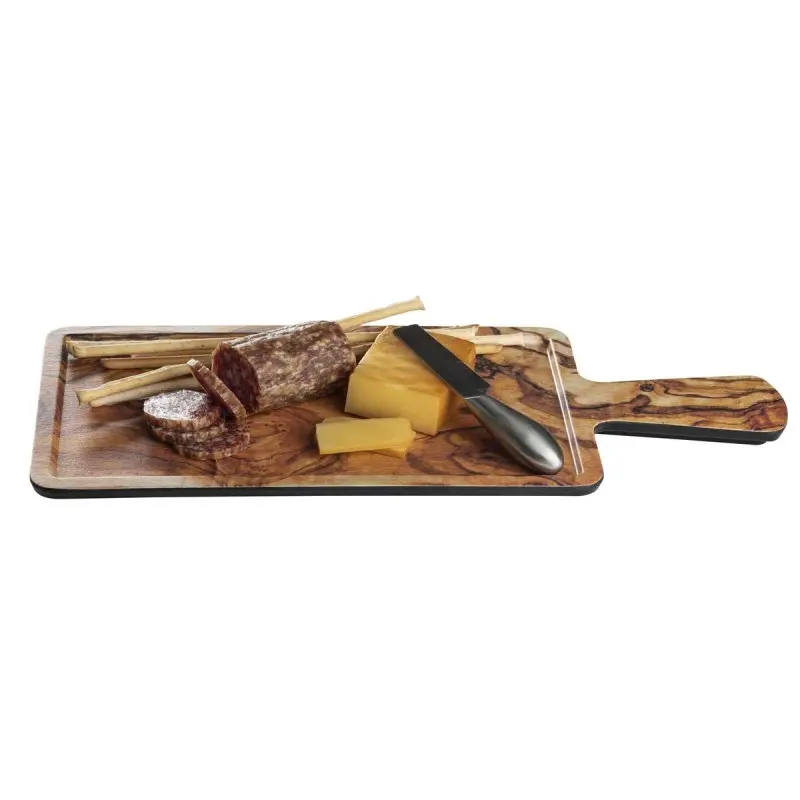 Tablecraft Rectangular Serving Paddle Olive Wood Decal 16.5"x7"x.625" - Melamine (Decaled) (4.5" Handle)