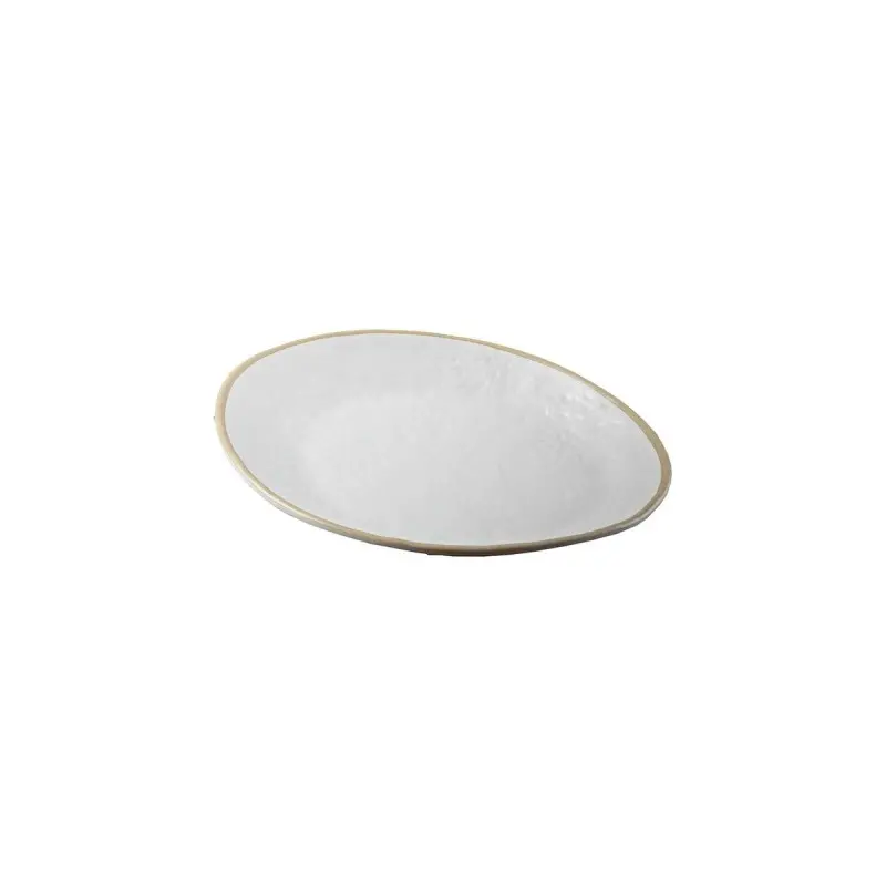 Tablecraft Europa Collection Serving Plate White/Beige 9"x7.75"x1" - Melamine