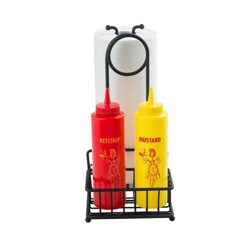 Tablecraft Versa Rack Paper Towel Holder Black 10"x6"x12.25" - Black Powder Coated Steel