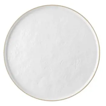 Tablecraft Europa Collection Round Serving Platter White/Beige 16"x16"x.875" - Melamine
