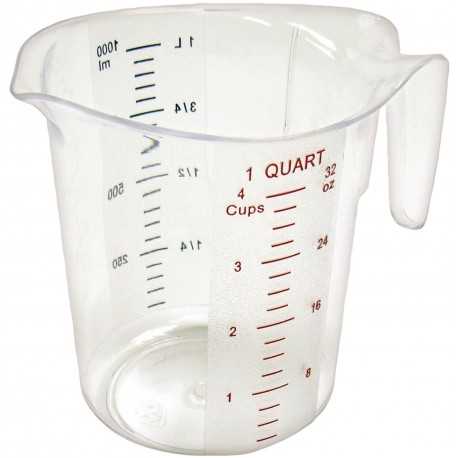 Winco PCMP-100 Winco Polycarbonate Measuring Cup - 1 Qt. Measuring Cups and Spoons Winco PCMP-100 Winco Polycarbonate Measuring Cup - 1 Qt. Measuring Cups and Spoons