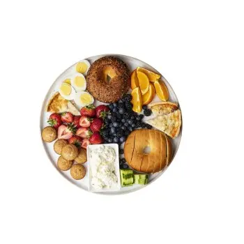 Tablecraft Europa Collection Round Serving Platter White/Beige 16"x16"x.875" - Melamine