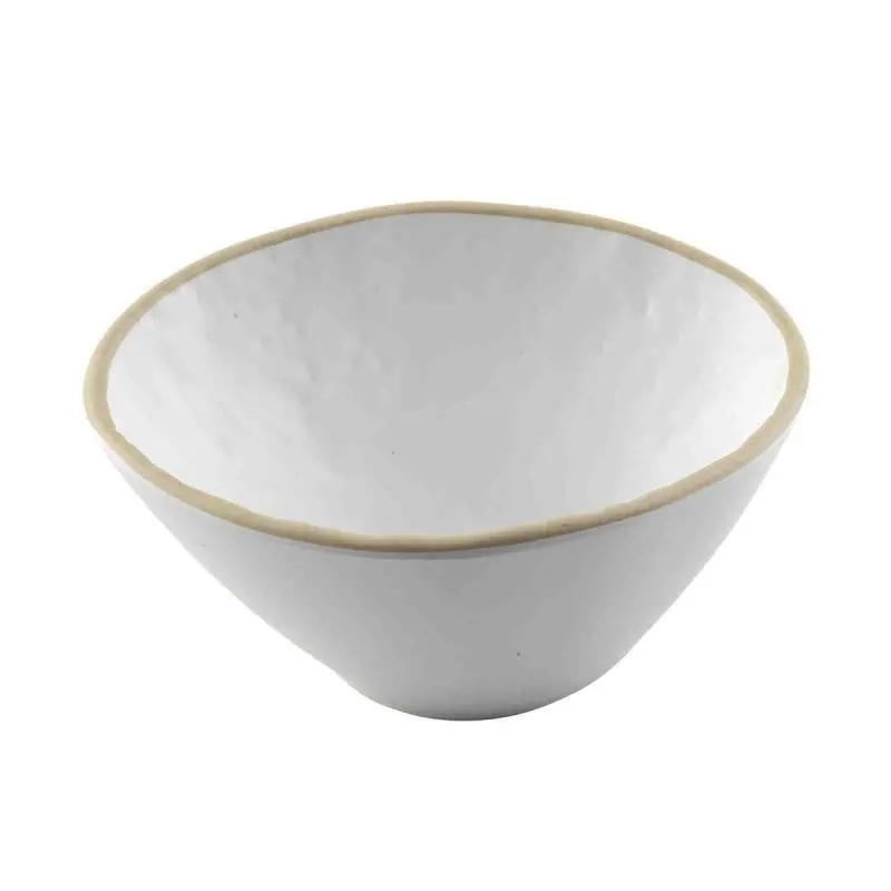 Tablecraft Europa Collection Serving Bowl 13 Oz. White/Beige 6.375"x5"x3.75" - Melamine Tablecraft Europa Collection Serving Bowl 13 Oz. White/Beige 6.375"x5"x3.75" - Melamine