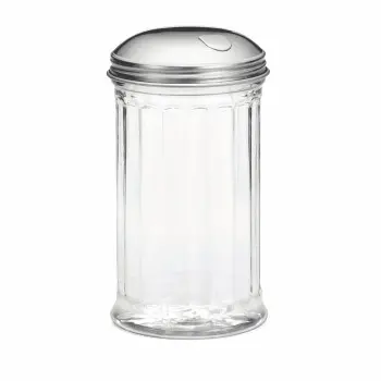 Tablecraft Fluted Shaker 12 Oz. 3.06"x3.06"x5.625" - Copolyester Side Flap Top - Set of 24
