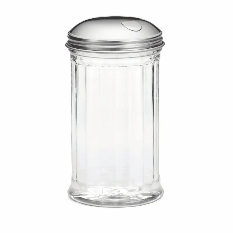 Tablecraft Fluted Shaker 12 Oz. 3.06"x3.06"x5.625" - Copolyester Side Flap Top - Set of 24