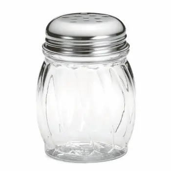 Tablecraft Swirl Shaker - Perforated 6 Oz. 2.69"x2.69"x3.5" - Copolyester Chrome Plated Metal Top - Set of 24