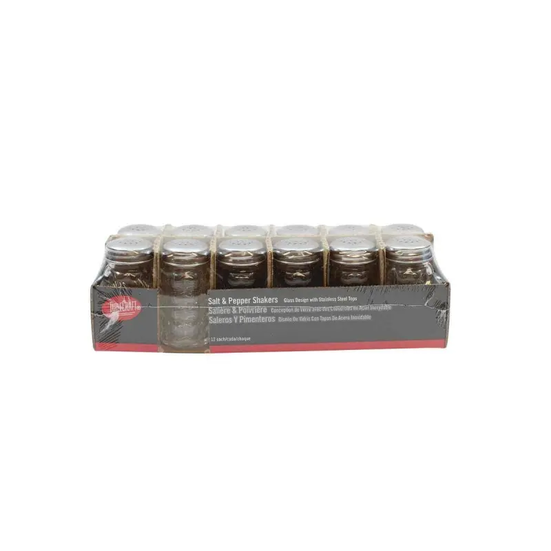 Tablecraft Nostalgia Collection Salt & Pepper Shakers 1.5 Oz. - Glass (Clear Soda Lime Glass) - Set of 4