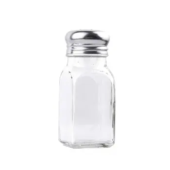 Tablecraft Square Salt & Pepper Shakers 3 Oz. 1.5"x1.5"x4" - Glass (Clear Soda Lime Glass) - Set of 24