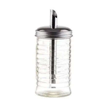 Tablecraft Beehive Collection Shaker 12 Oz. 3"x3"x6.625" - Glass (Clear Soda Lime Glass) Pour Spout Top - Set of 12