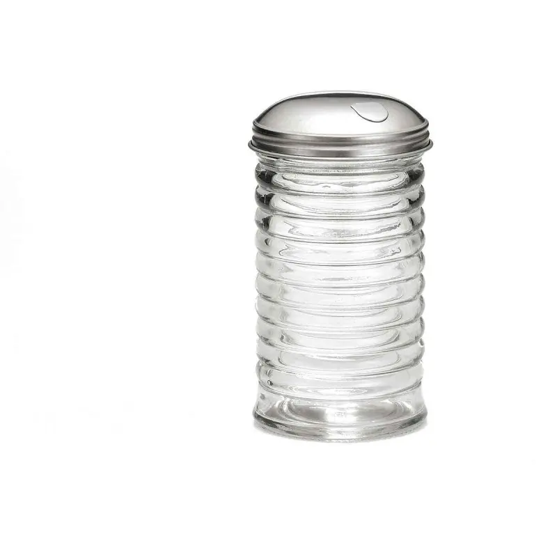 Tablecraft Beehive Collection Shaker 12 Oz 3.06"x3.06"x5.625" - Glass (Clear Soda Lime Glass) Side Flap Top - Set of 12
