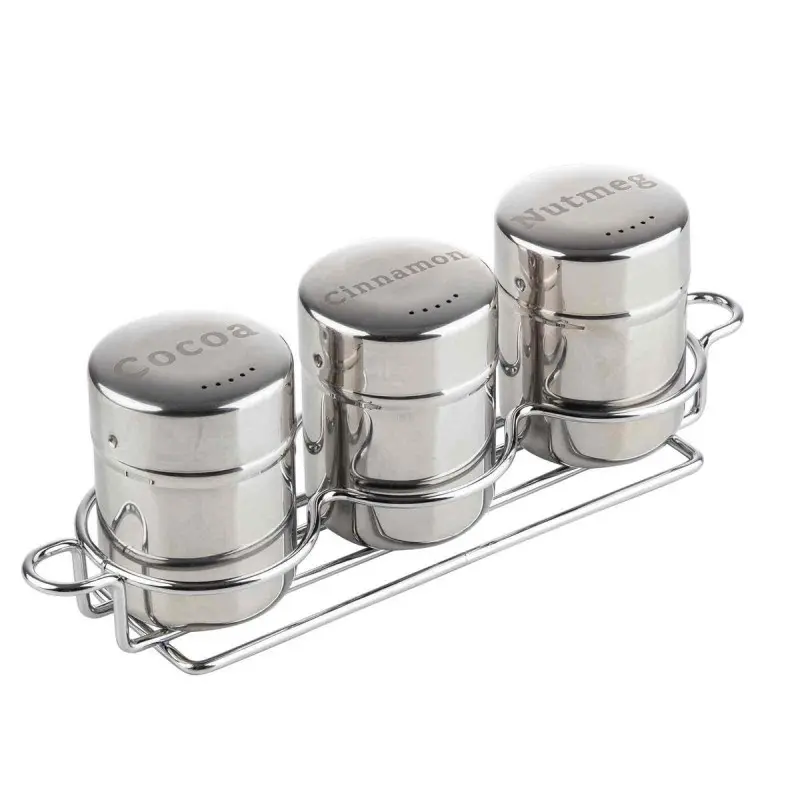 Tablecraft Round Shaker "Nutmeg" 6 Oz. Mirror Finish 2.25"x2.25"x3.125" - Stainless Steel (18/8)