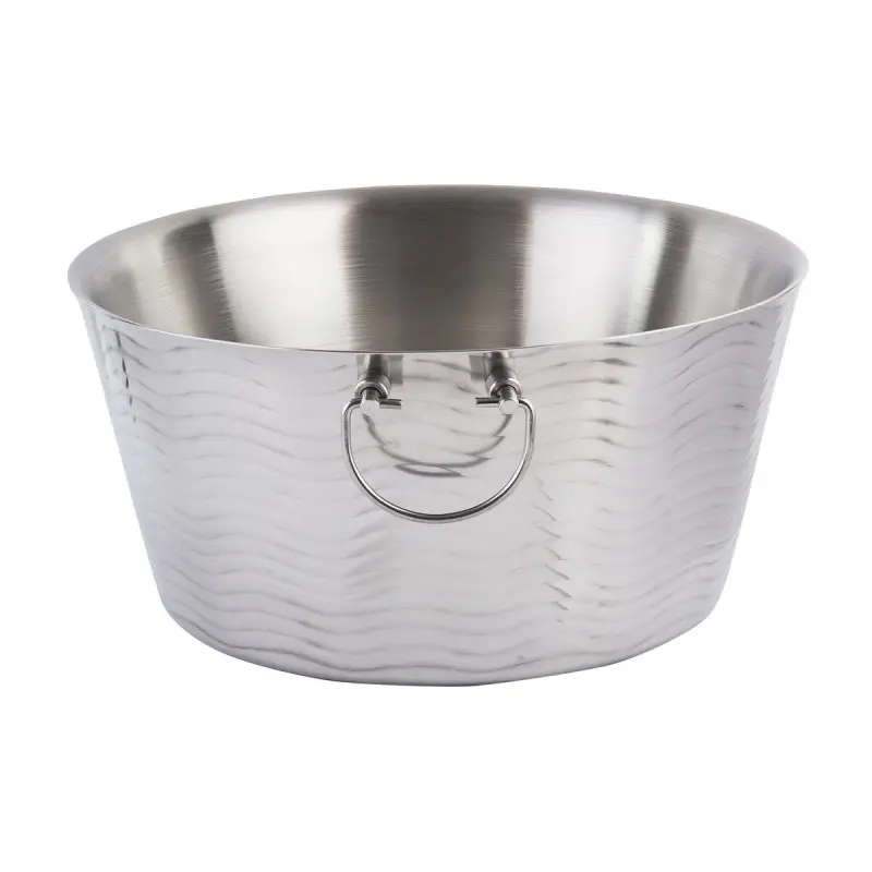 Tablecraft Round Double Wall Beverage Tub 6.75 Gallon 19"x19"x9" - Stainless Steel (14-1)