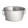 Tablecraft Round Double Wall Beverage Tub 3 Gallon 15.5"x14.5"x7.5" - Stainless Steel (14-1) - TableCraft