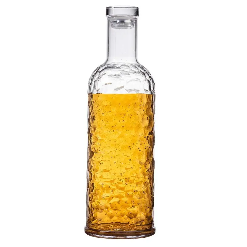 Tablecraft Carafe with Lid - Honeycomb 34 Oz. Clear 3.5"x3.5"x11.25" - Styrene Acrylonitrile (SAN)