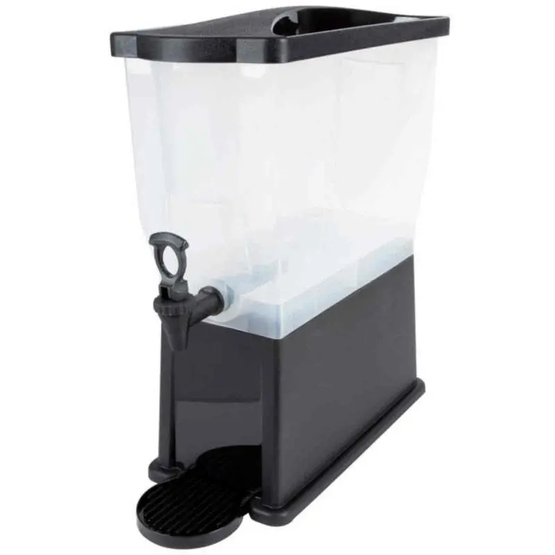 Tablecraft Slimline Beverage Dispenser 3 Gallon Black 8"x16.1"x20.62" - (PPC) Inc. Standard Tomlinsoni Faucet - Set of 2