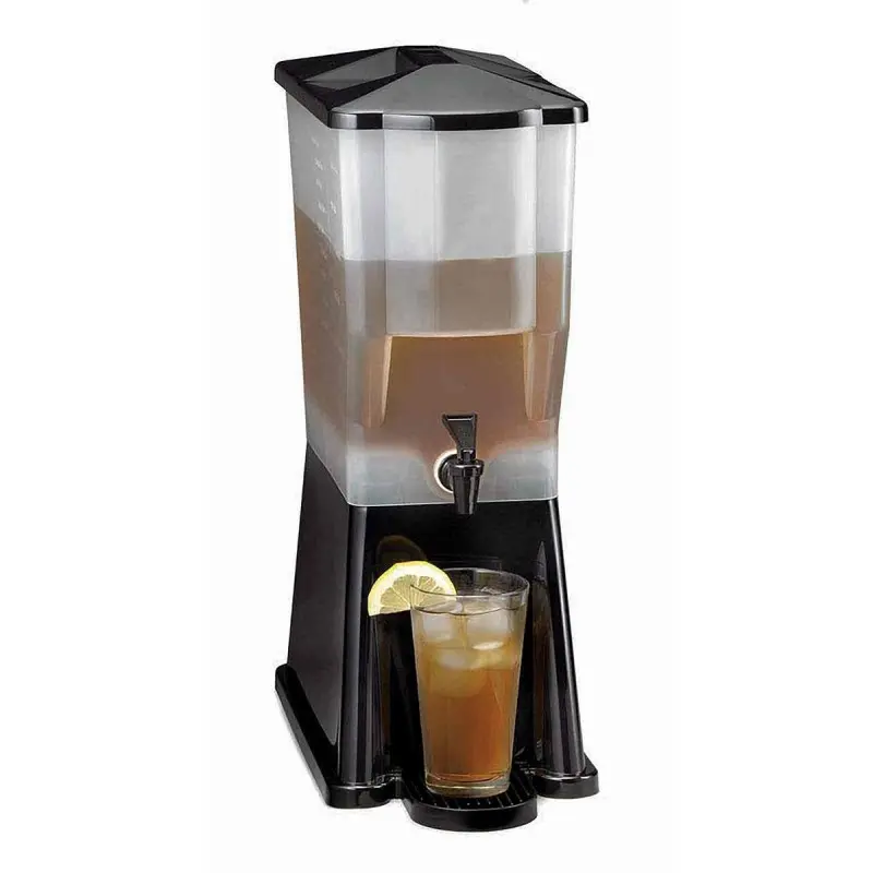 Tablecraft Slimline Beverage Dispenser 3 Gallon Black 8"x16.1"x20.62" - (PPC) Inc. Standard Tomlinsoni Faucet - Set of 2