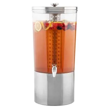 Tablecraft Upscale Beverage Dispenser 4.5 Gallon Clear 11"x13.5"x23.875" - Stainless Steel (14-1)