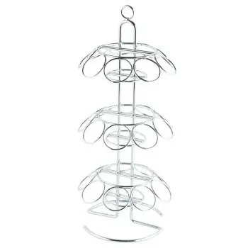 Tablecraft Cone Holder Oz. 7.37"x7.37"x16.625" - Chrome Plated (Over Steel) Holds 27 Disposable Cones