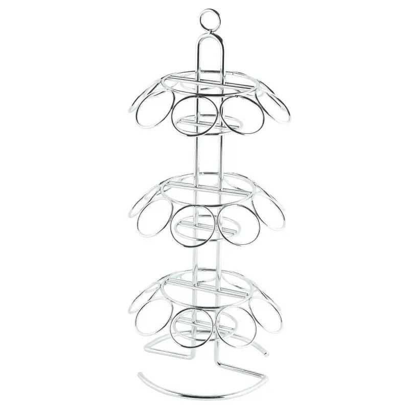 Tablecraft Cone Holder Oz. 7.37"x7.37"x16.625" - Chrome Plated (Over Steel) Holds 27 Disposable Cones