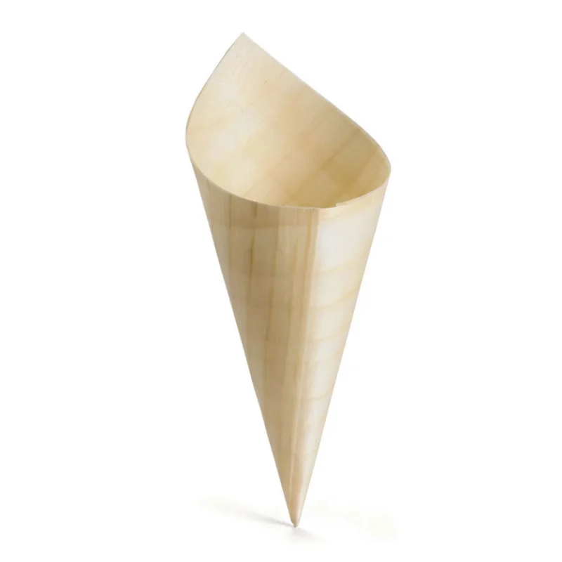 Tablecraft Disposable Cone 2.875"x3.5"x7" - Wood (Poplar) Pack of 50 - Set of 12 Tablecraft Disposable Cone 2.875"x3.5"x7" - Wood (Poplar) Pack of 50 - Set of 12