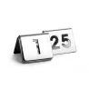 Tablecraft Number Tents - 1-25 - Cut-Out Text 2.5"x2.5"x1.875" - Stainless Steel (200 Series)
