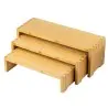 Tablecraft Cascade Risers 22"x7.875"x7.875" - Natural Bamboo Set of 3