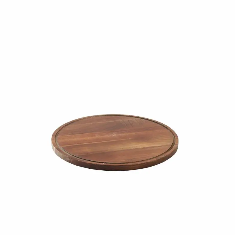 Tablecraft Acacia Collection Round Cake Plate 12.5"x12.5"x.0625" - Acacia Wood