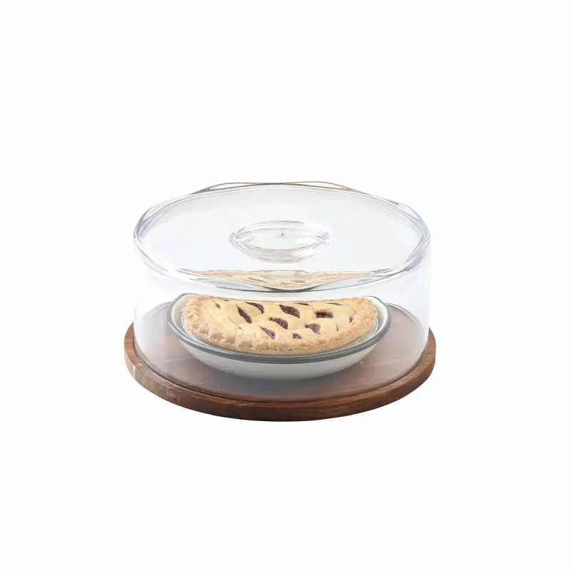 Tablecraft Acacia Collection Round Cake Plate 12.5"x12.5"x.0625" - Acacia Wood