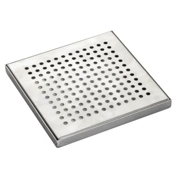 Tablecraft Round 2-Piece Drip Tray 5.5 Oz. 5.5"x5.5"x.625" - Stainless Steel (18/0)