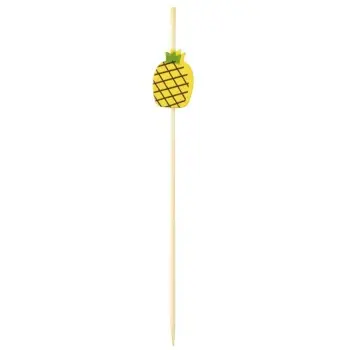 Tablecraft Decorative Picks - Pineapple .625"x.25"x4.5" - Combo: Bamboo & Pinewood Pack of 100 - Set of 12