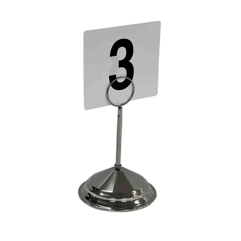 Tablecraft Card Holder 3.75"x3.75"x6" - Chrome Plated (Over Metal) - TableCraft