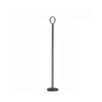 Tablecraft Card Holder Black 2.75"x2.75"x15.125" - Black Powder Coated Steel