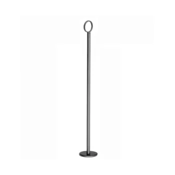 Tablecraft Card Holder Black 2.75"x2.75"x18.375" - Black Powder Coated Steel