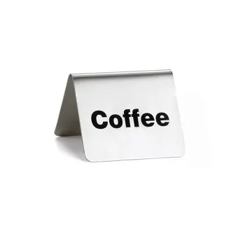 Tablecraft Table Tent - Coffee 2.5"x2.75"x1.875" - Stainless Steel (200 Series)