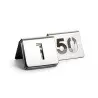 Tablecraft Number Tents - 1-50 - Cut-Out Text 2.5"x2.5"x1.875" - Stainless Steel (200 Series)