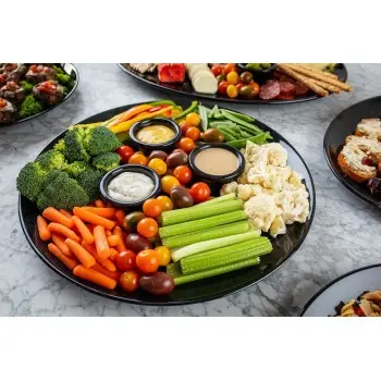 Tablecraft Sierra Collection Round Serving Platter Black 14"x14"x1.25" - Melamine