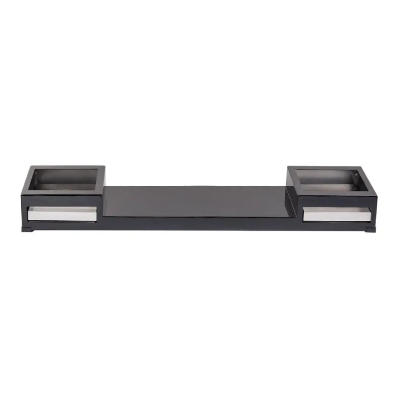 Tablecraft Modular Butane Action Station Translucent Black 55"x14.25"x5.75" - Aluminum Includes Shroud - 2 CW60101