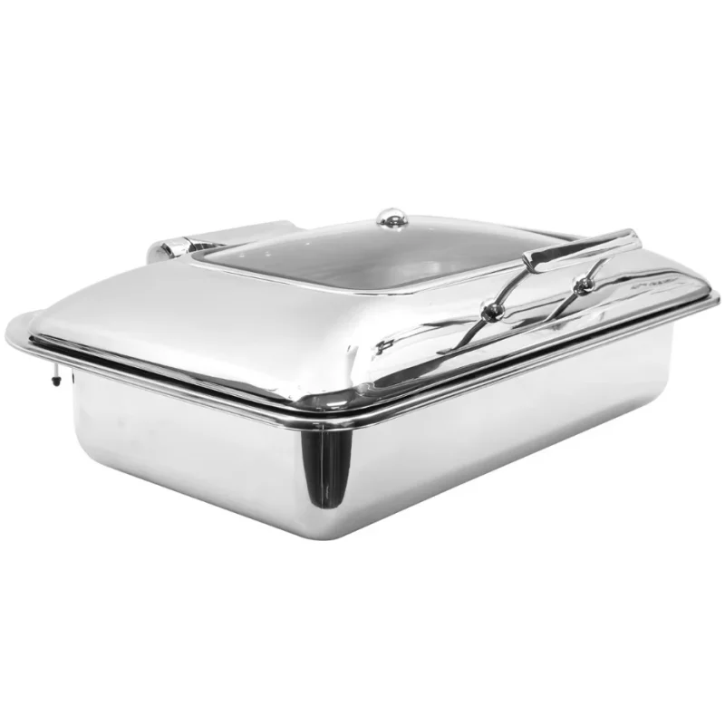 Tablecraft Full Size Quickview Induction Chafer 9 Gallon 22.875"x17.25"x8.25" - Stainless Steel