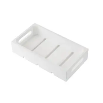 Tablecraft Crate White 12.75"x6.875"x2.75" - Wood (Rubberwood)
