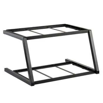 Tablecraft Grab & Go Two-Tiered Frame Black 23.5"x17.75"x13" - Powder Coated Steel Fits Gastronorm Full Size Wood Crates
