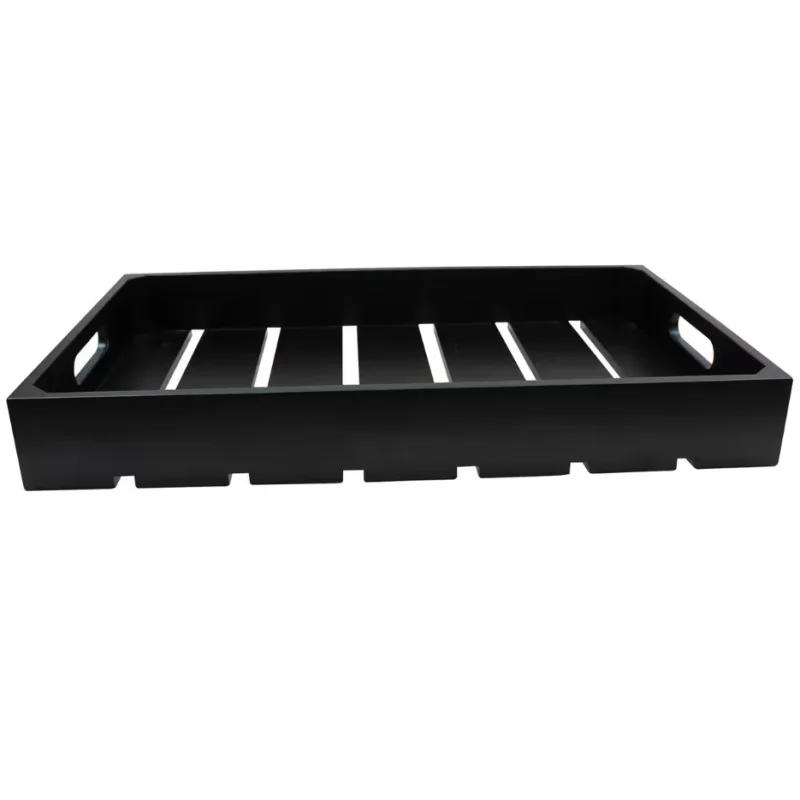 Tablecraft Full Size Crate Black 20.75"x12.75"x2.75" - Wood (Rubberwood)