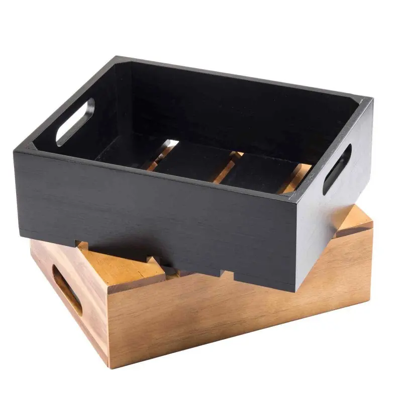 Tablecraft Half Size Crate 12.75"x10.375"x2.75" - Acacia Wood
