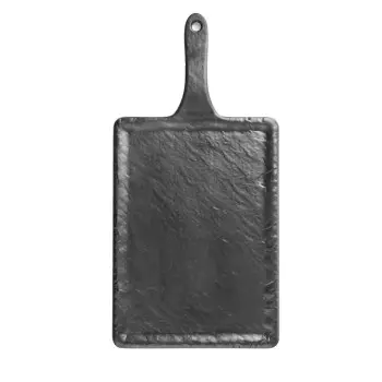 Tablecraft Frostone Slate Collection Rectangular Serving Paddle Black 14.25"x7"x.875" - Melamine