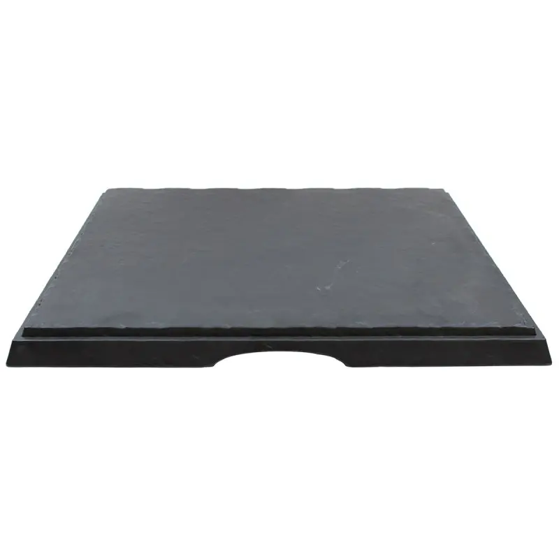 Tablecraft Frostone Slate Collection Square Serving Tray Black 16.625"x16.625"x1.125" - Melamine