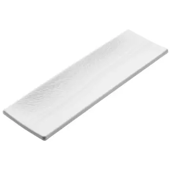 Tablecraft Frostone Collection Rectangular Serving Tray White 17.75"x5.5"x1" - Melamine