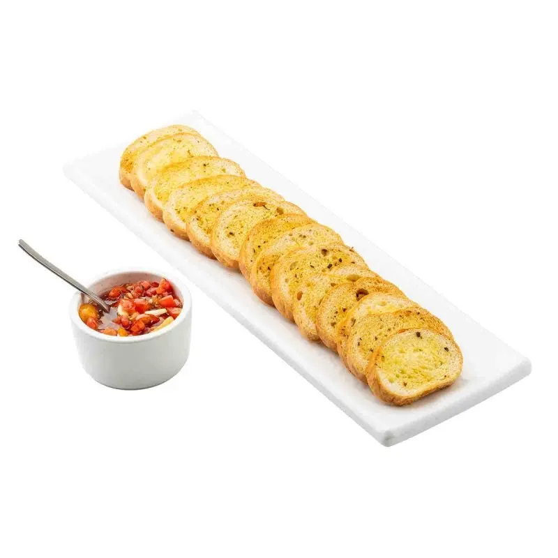 Tablecraft Frostone Collection Rectangular Serving Tray White 17.75"x5.5"x1" - Melamine