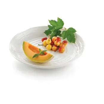 Tablecraft Frostone Collection Round Serving Tray White 14.375"x14.375"x1.8125" - Melamine