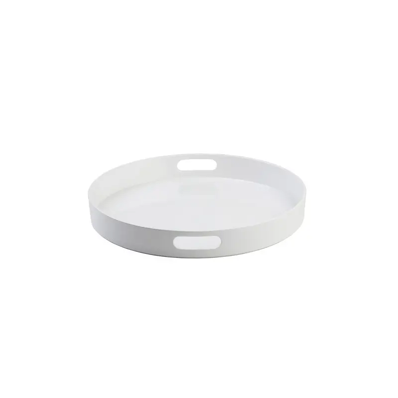Tablecraft Round Serving Tray White 15"x15"x2" - Melamine