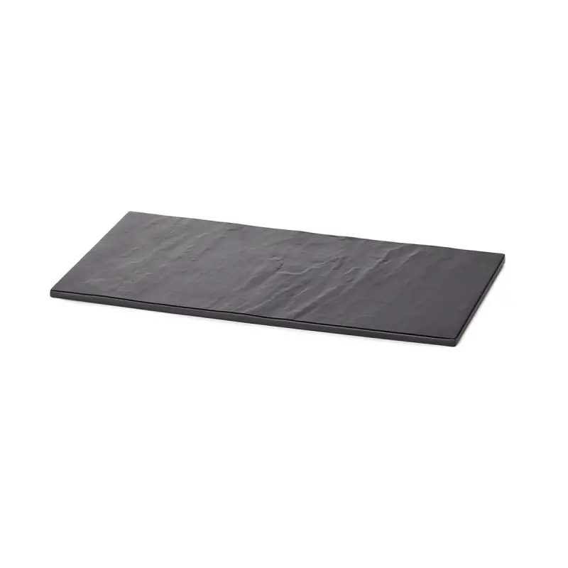 Tablecraft Frostone Slate Collection Rectangular Serving Tray Black 12.75"x6.875"x.32" - Melamine